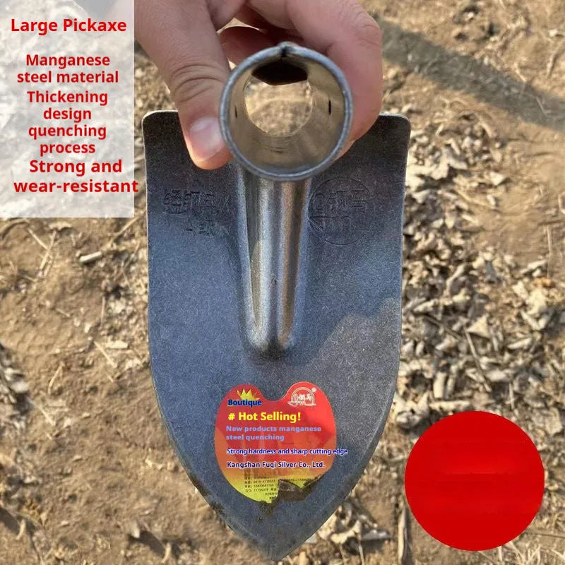 Agricultural pointed hoe tool with manganese steel construction for weeding and ploughing