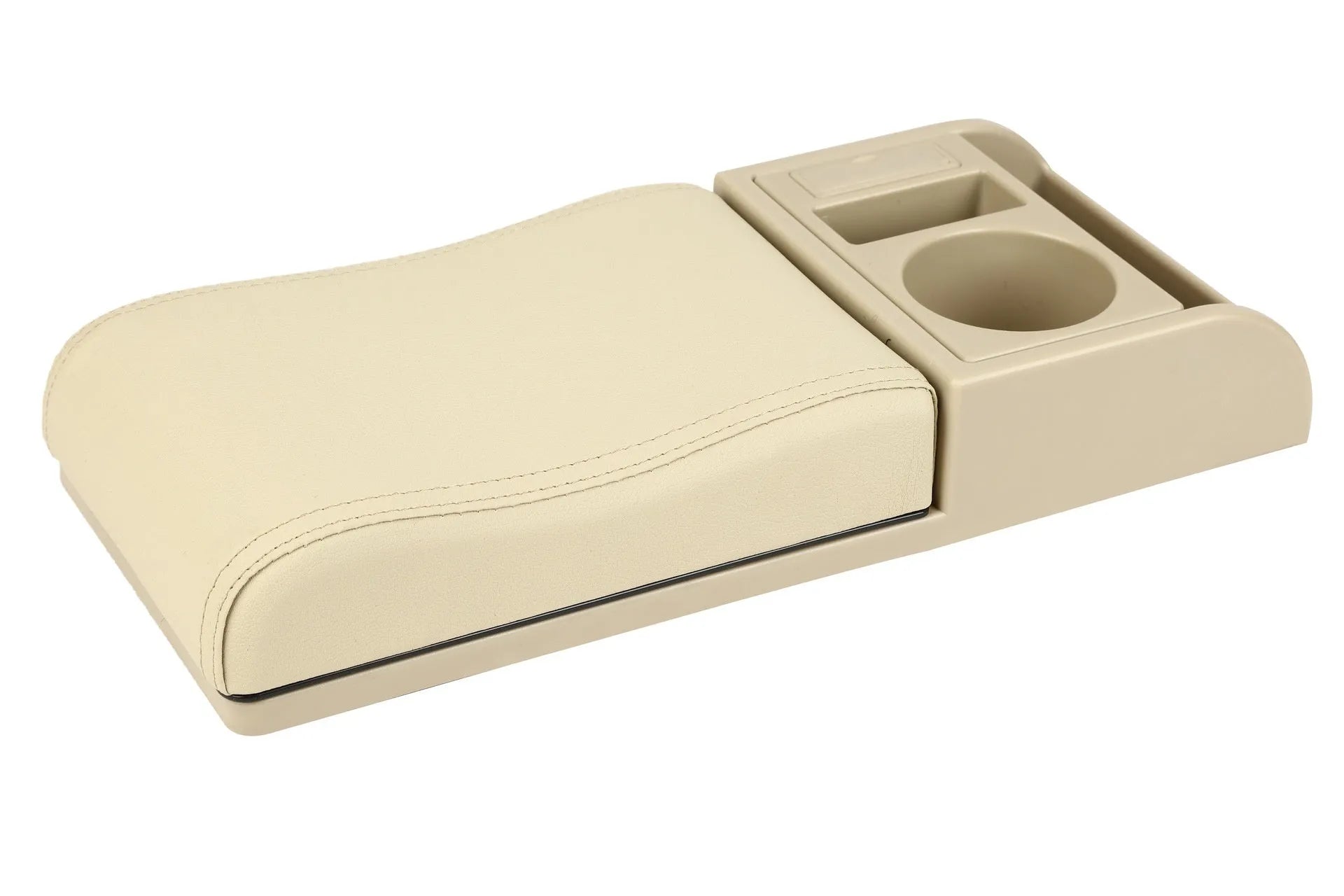 Universal plastic car armrest cover with height adjustment in multiple colour and texture options
