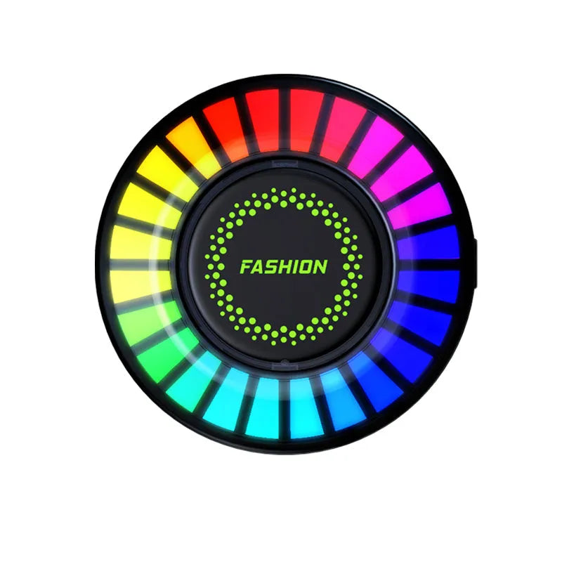 3D RGB voice-controlled car atmosphere light with aromatherapy diffuser mounted on car air vent