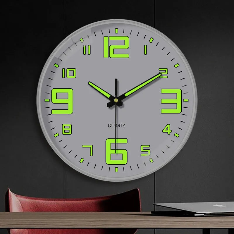 8 inch luminous wall clock with 20cm diameter and modern plastic construction