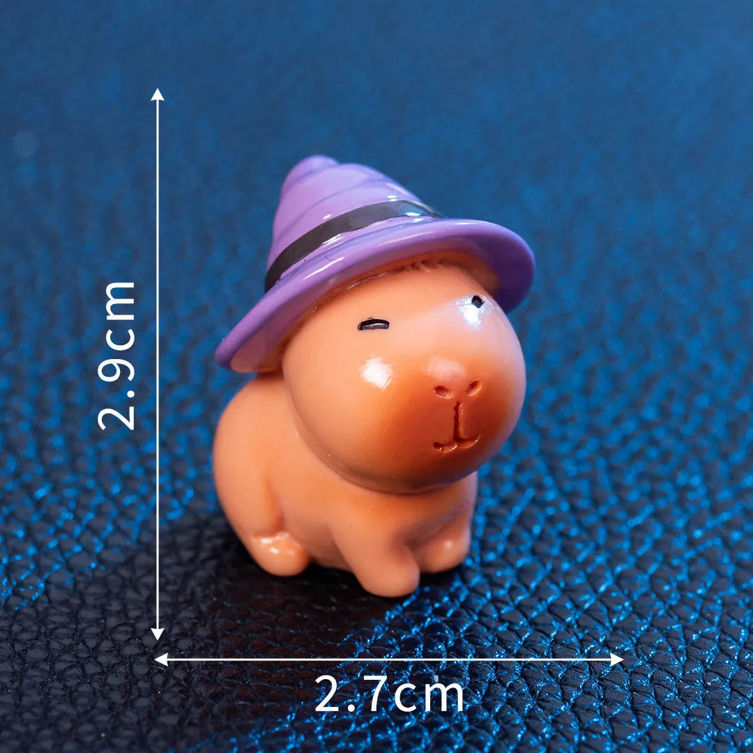 Halloween-themed capybara resin decoration showing one of eight character designs, such as pumpkin or vampire.