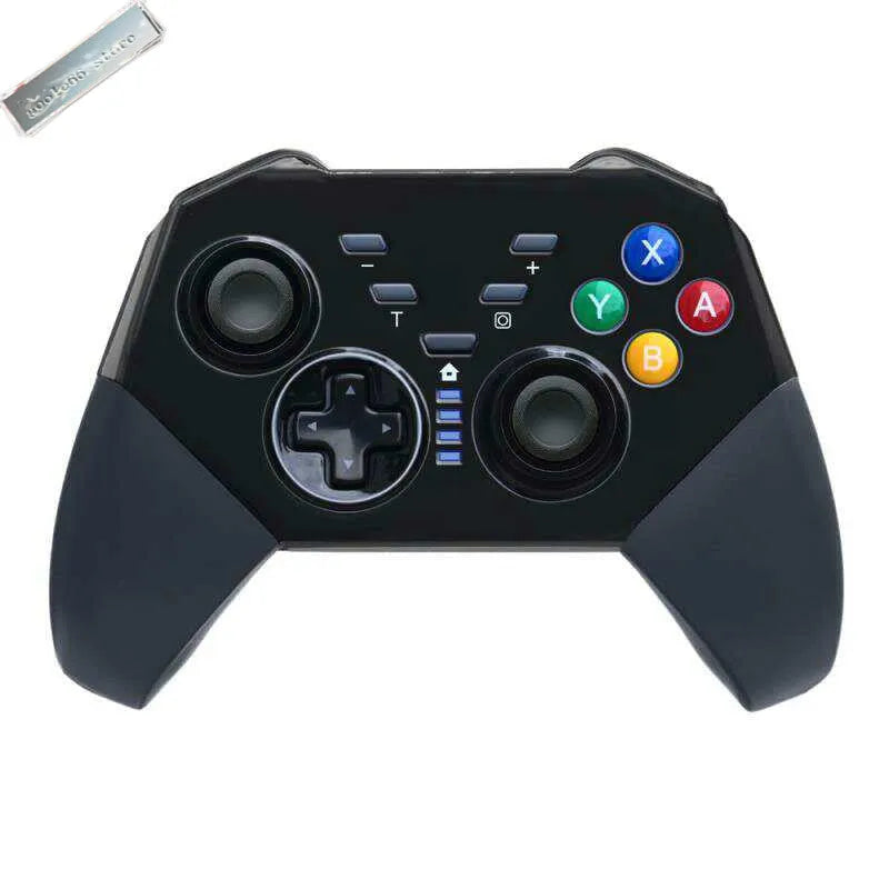 Black wireless Nintendo Switch Pro controller with analogue sticks, action buttons, and D-pad