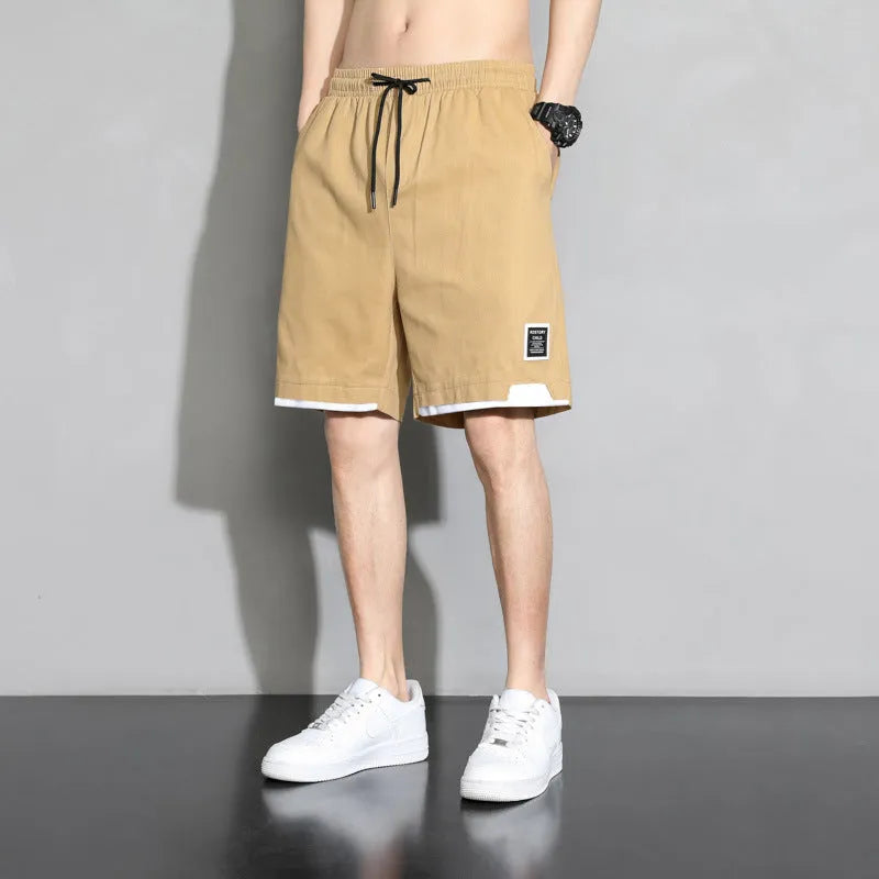 Cotton shorts for boys in plus sizes up to 8XL in black, khaki and white colours