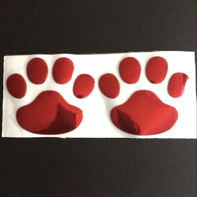 PVC hand-shaped brush and dog footprint car bumper sticker in multiple colours