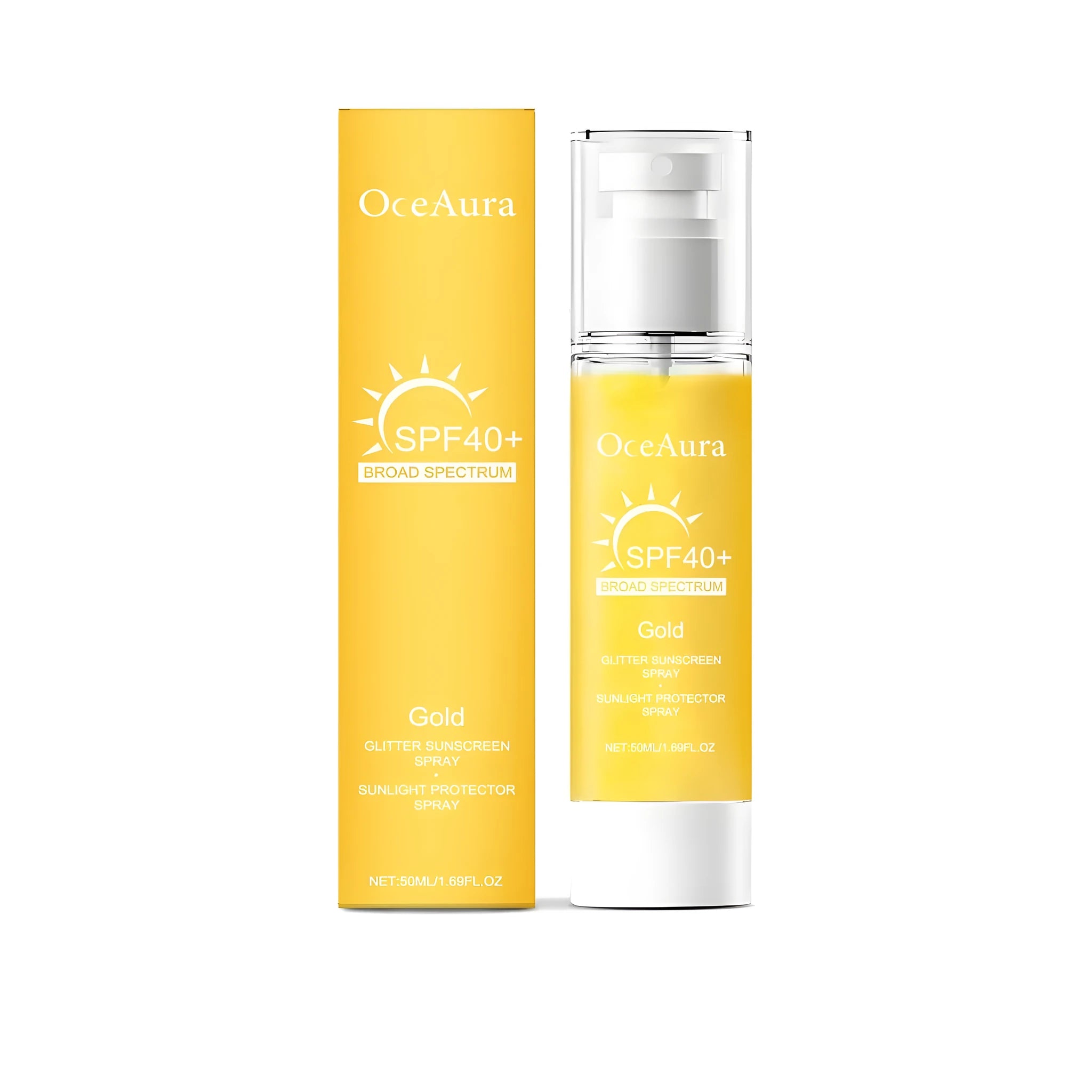 Shiny Sunscreen Spray 50ml bottle with spray nozzle