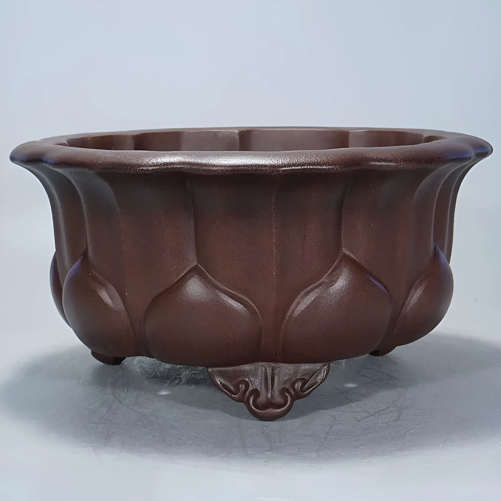 Purple-red antique Chinese classical style flower pot measuring 37x37x20cm for succulents