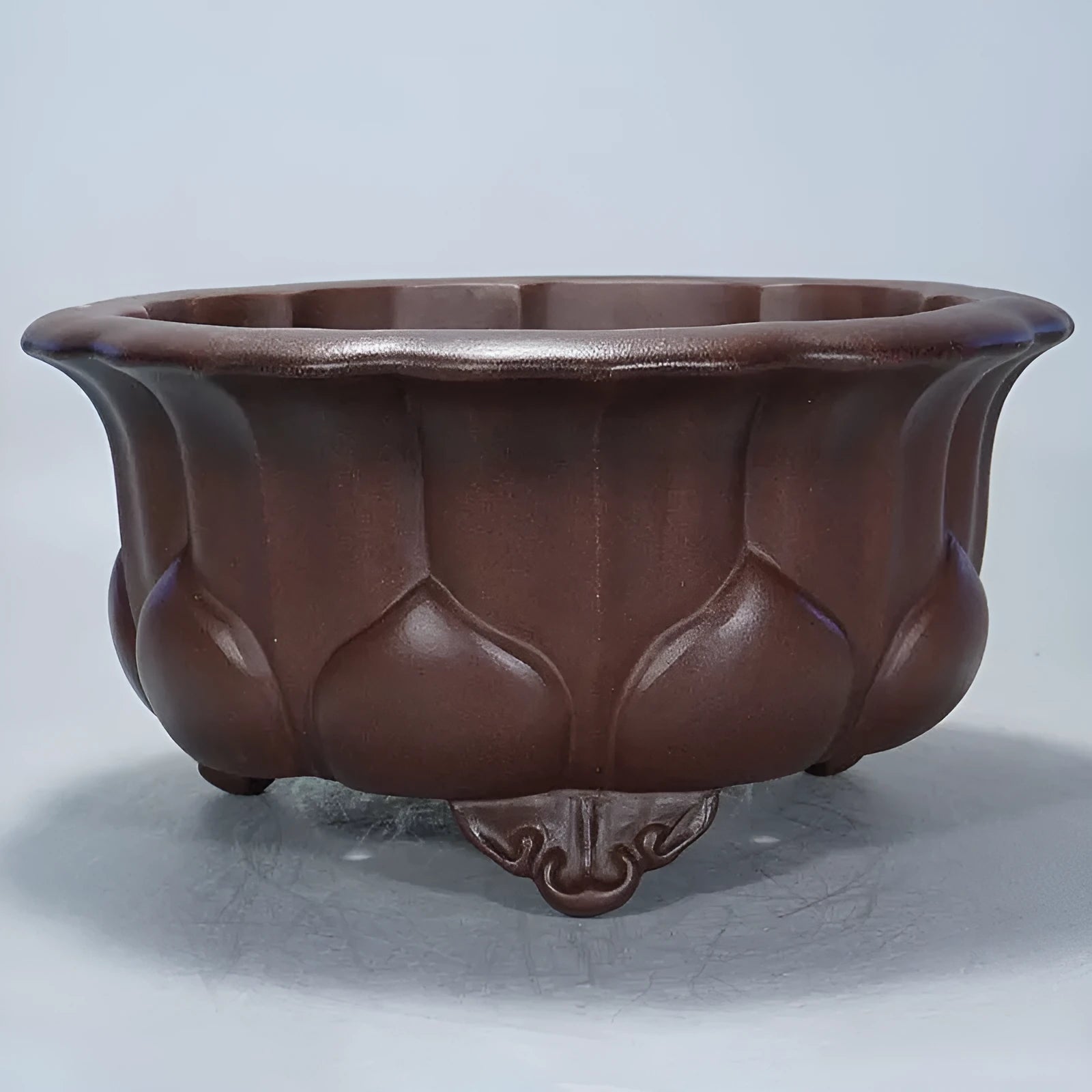 Purple-red antique Chinese classical style flower pot measuring 37x37x20cm for succulents