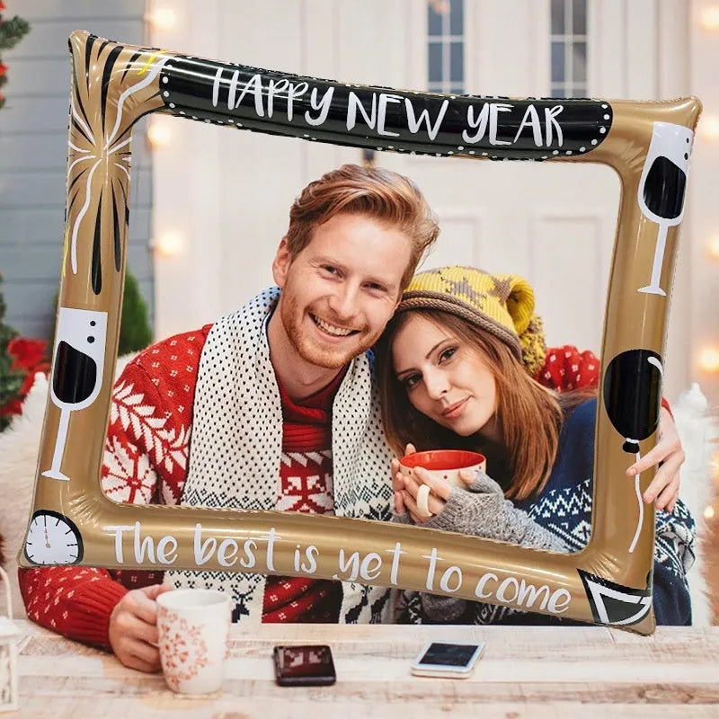 Christmas inflatable photo frame PVC prop for festive photography and holiday decorations