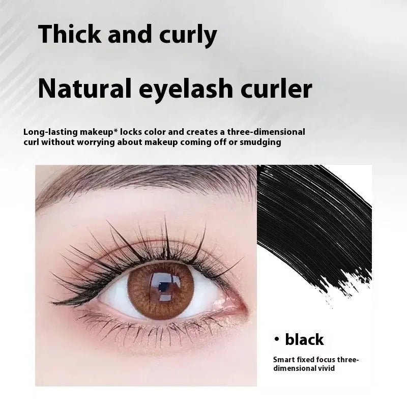 Waterproof long thick steel tube mascara in black and brown shades with optional eyelash curler