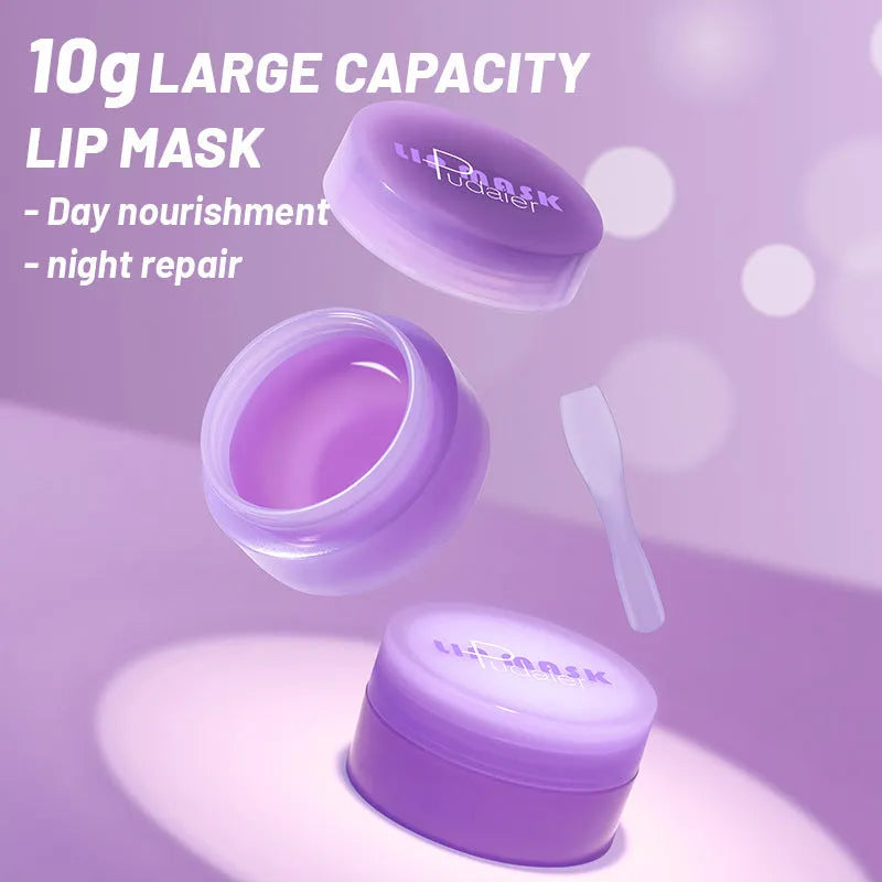 Lip exfoliating balm with gel formula and applicator tools for peel-off treatment