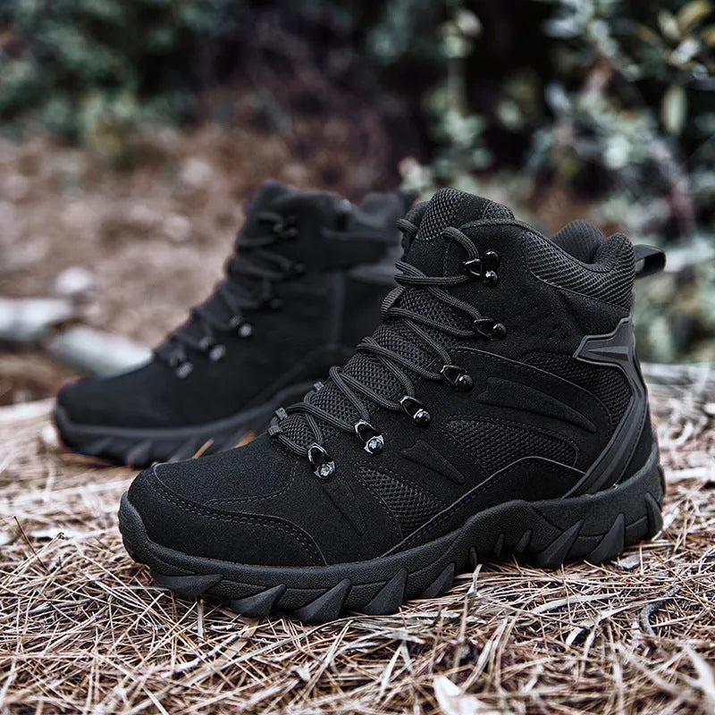 Men's training combat boots outdoor hiking shoes in 702 army green colour, PU fabric construction