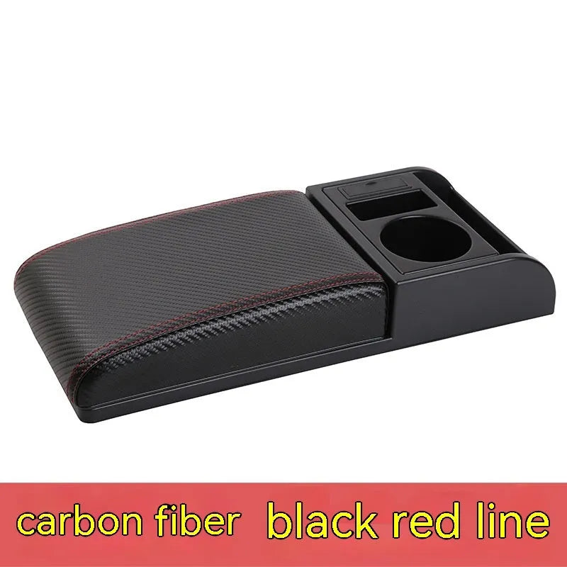 Universal plastic car armrest cover with height adjustment in multiple colour and texture options