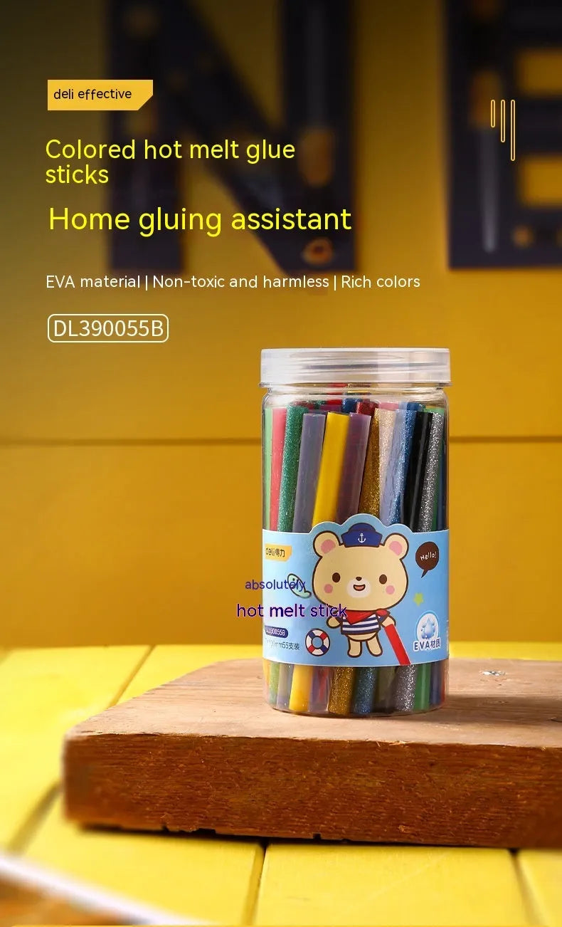 55 transparent hot melt adhesive glue sticks in packaging, 7.0mm diameter for DIY crafts