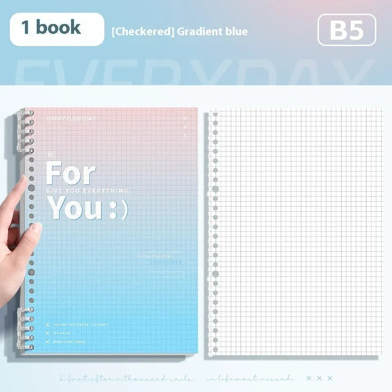 Removable coil gradient notepad with PP cover in multiple colour options