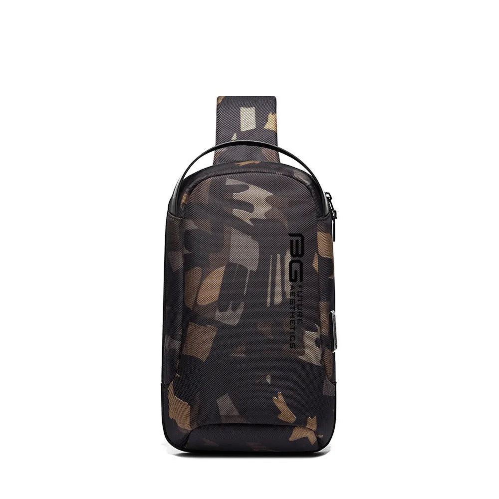 Men's Oxford cloth shoulder bag with USB charging port for business travel