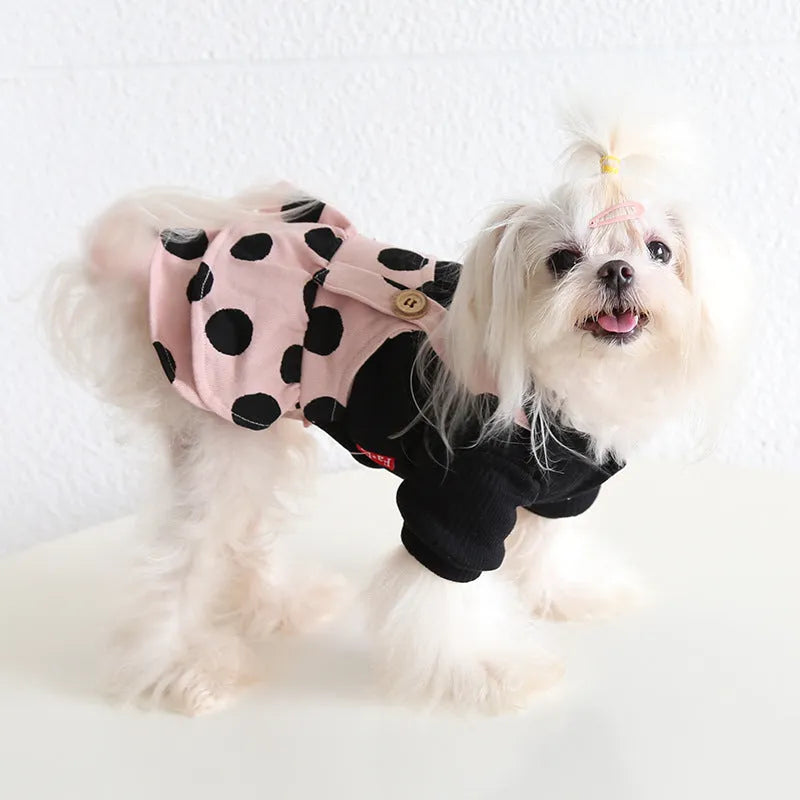 Shoulder strap lapel pet clothing in cloth material with size options from XS to XL