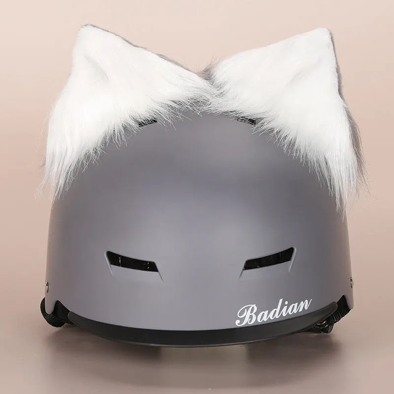Soft plush decorative ski helmet cap in a cartoon style, a prop for costumes and decor.
