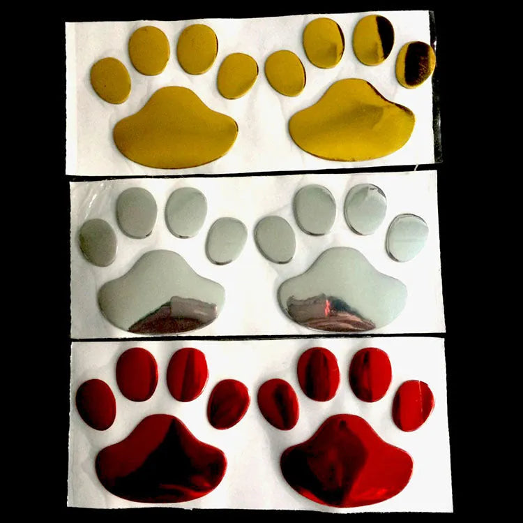 PVC hand-shaped brush and dog footprint car bumper sticker in multiple colours