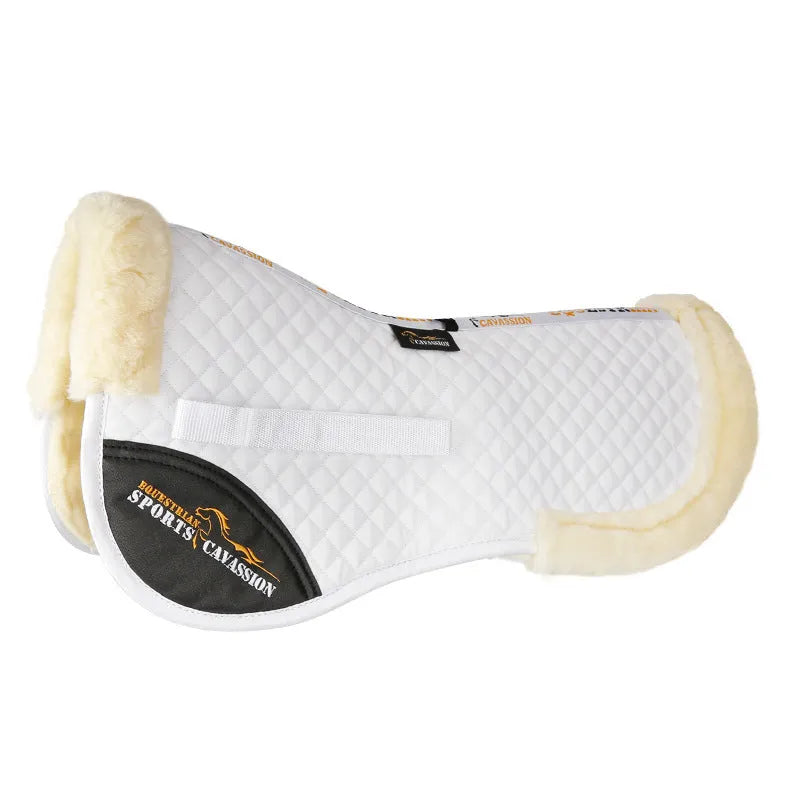 Riding shock absorption balance wool pad in black colour for equestrian and cycling waist protection