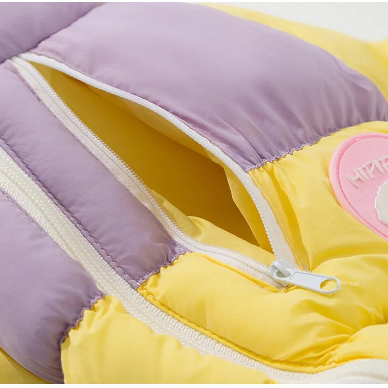 Macaron blue thickened cotton zipper pet jacket for small dogs and cats