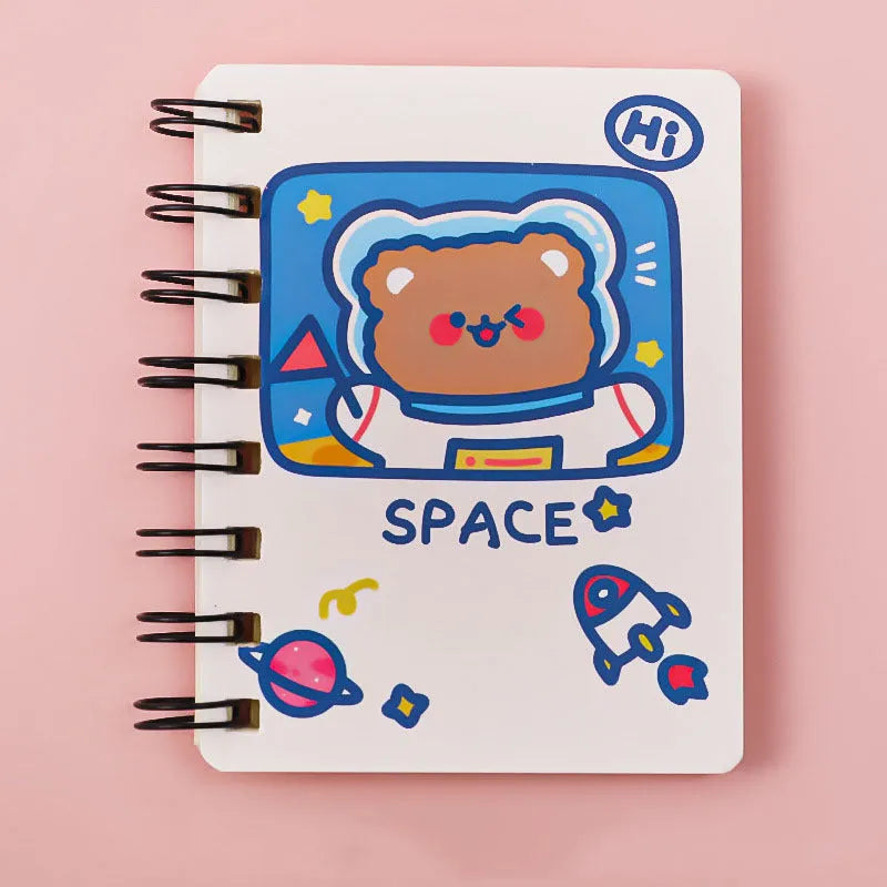 Astronaut Flipped pocket notebook showing 10.5x8cm size and choice of themed covers.