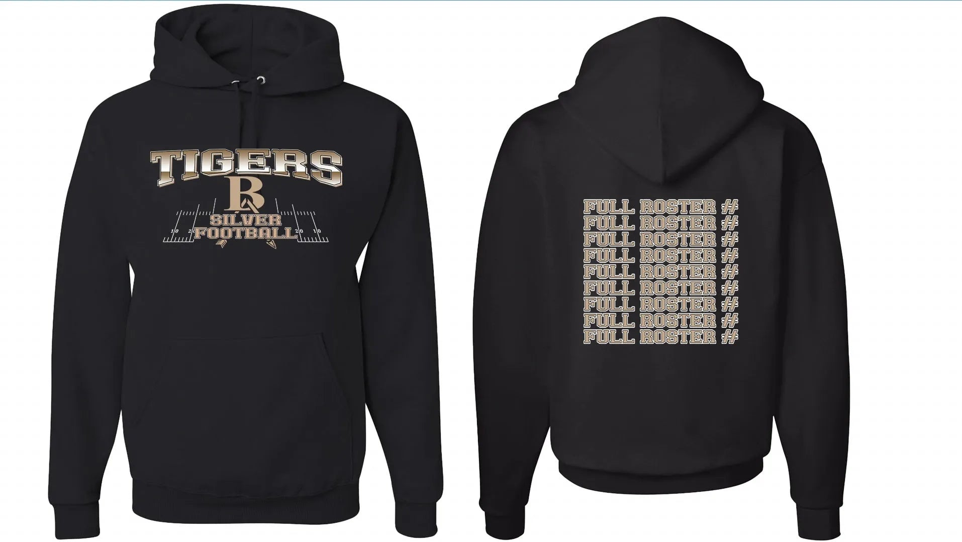 Black European-size drop-shoulder sleeve polyester pullover hoodie on a hanger.
