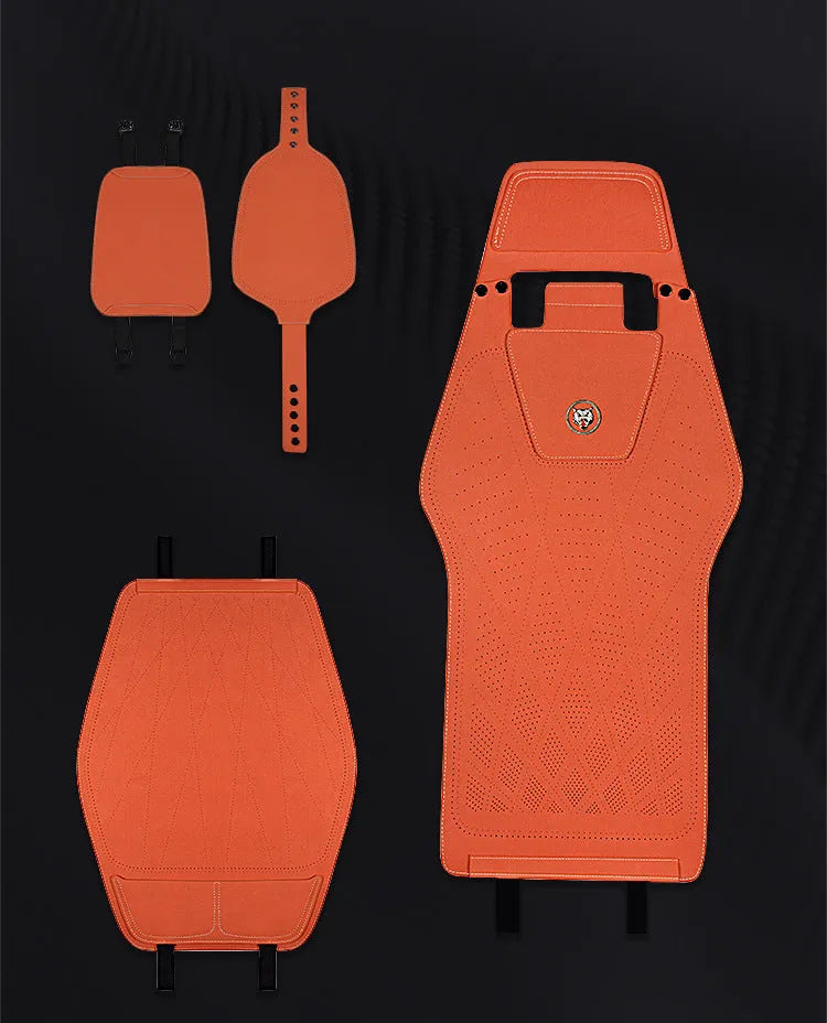 Ultra-thin tailored leather car seat cover with ventilation holes in Hermes Orange colour