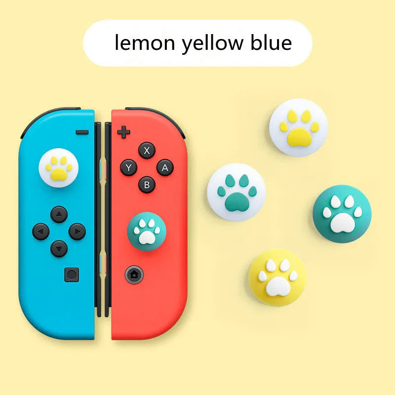 Four silicone rocker caps for Nintendo consoles in various colour combinations