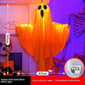 White cloth ghost Halloween light with 4.5V button battery for indoor party decoration