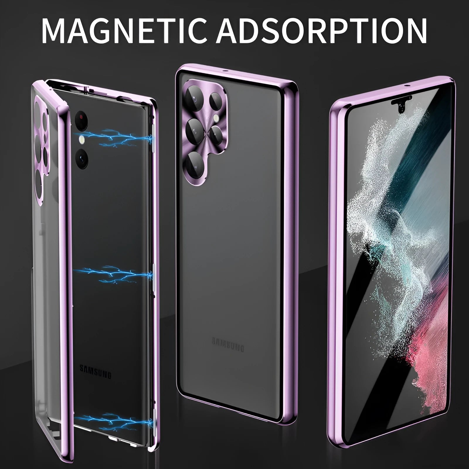 Magnetic king phone case with peep-proof mirror for Samsung Galaxy S24 Ultra in multiple colours