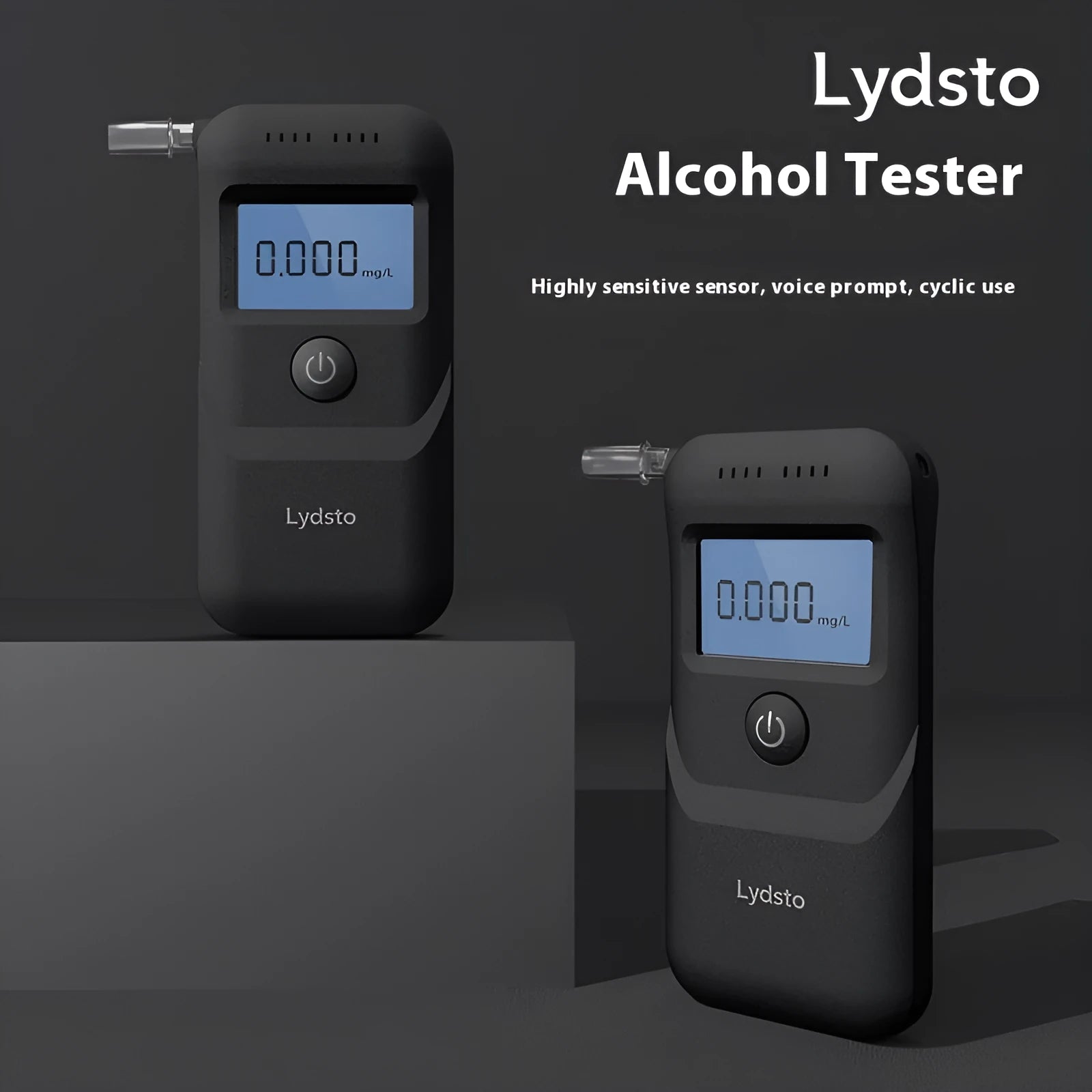 Black household alcohol tester HD-JJCSY01 for breath checking and drunk driving detection