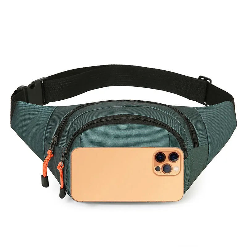 Waterproof slanted chest bag in black, blue, gray or green colour options
