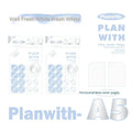 Oblique angle book series artsy Ins style salt notebook in A5 and B5 sizes with white or plaid blue cover.