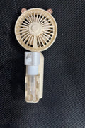 USB rechargeable plastic desk fan in five colour options showing 20 cm blades
