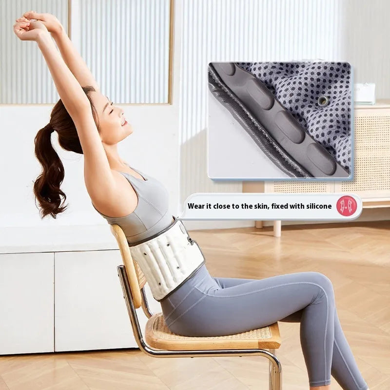 Automatic inflation lumbar support belt in PU material for disc correction