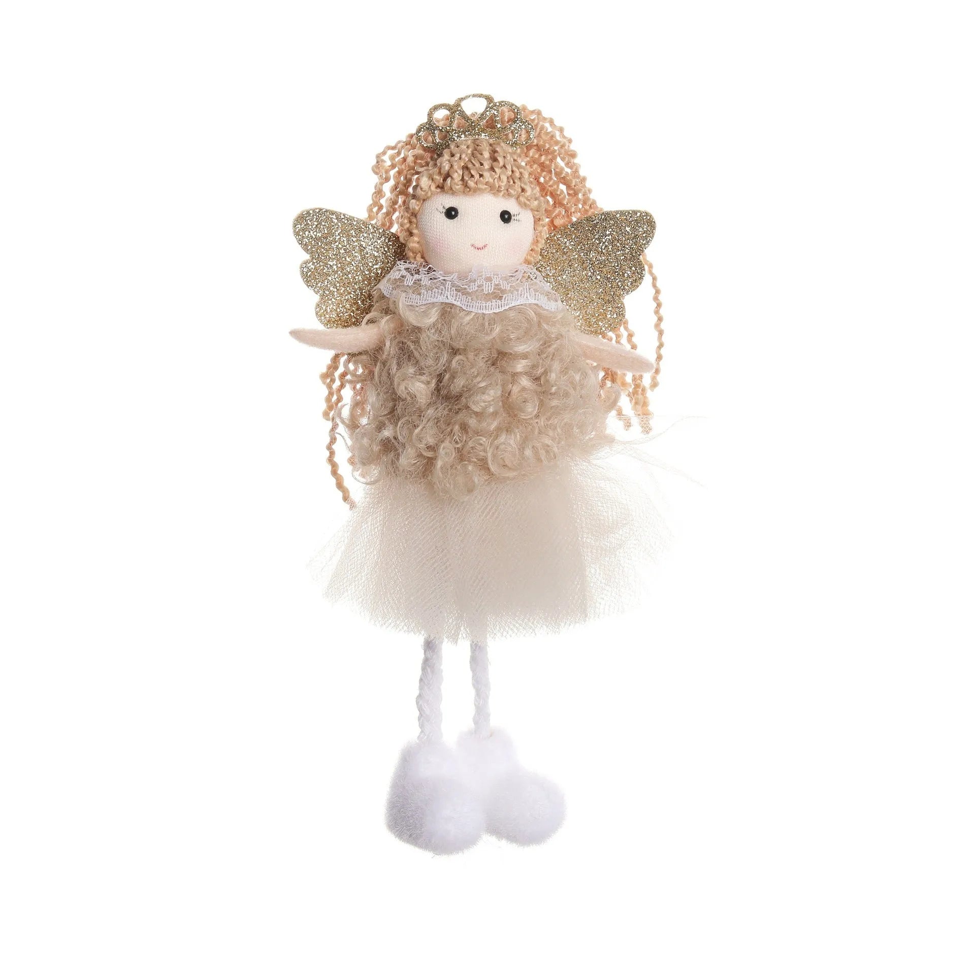 Christmas angel girl pendant high ponytail hair accessory in cloth fabric with cartoon styling