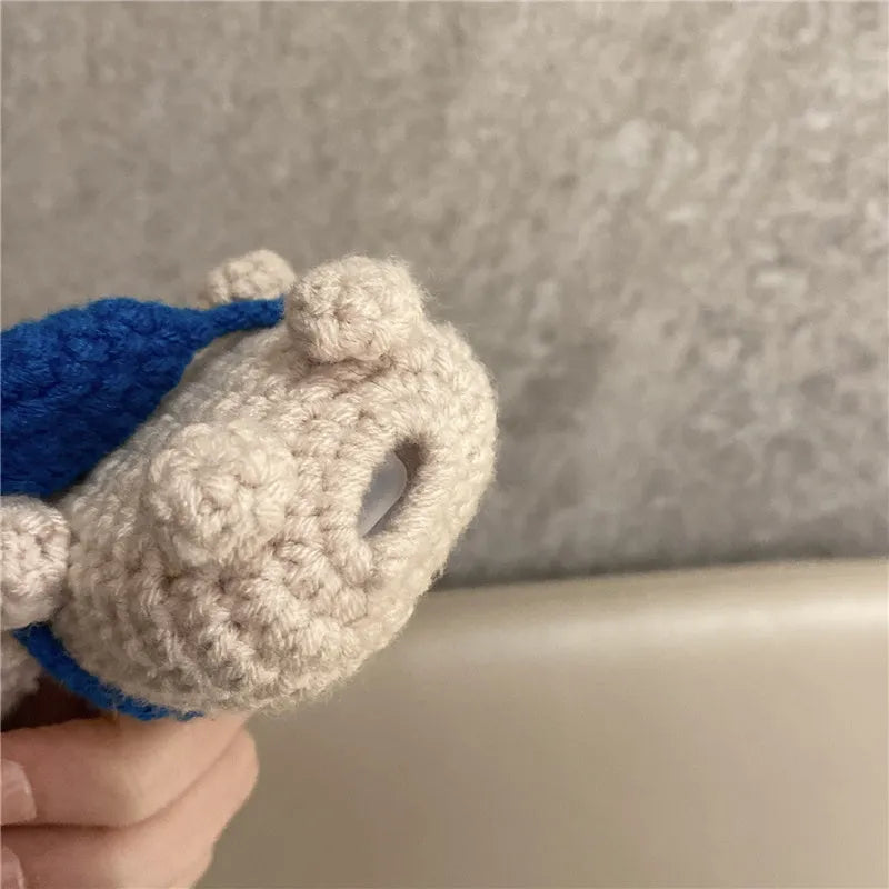 Hand-knitted koala bear backpack design AirPods protective cover for multiple Apple AirPods models