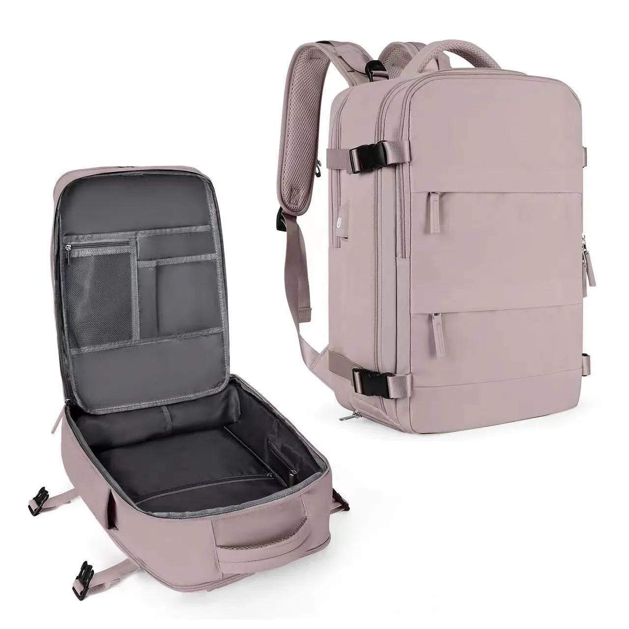 Waterproof nylon mummy backpack in multiple colour options showing large capacity travel bag