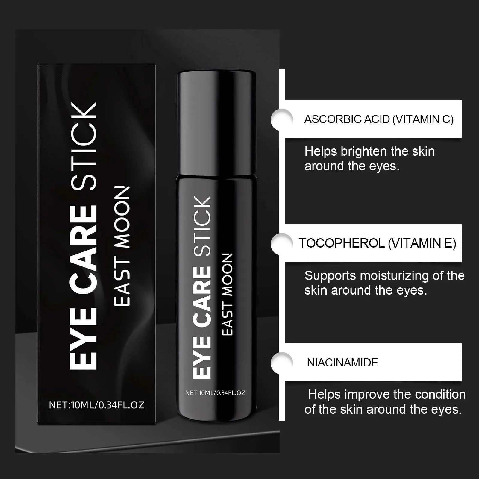 Skin moisturizing eye cream 10ml tube with vitamin C and E, product size 2x2x8.5cm