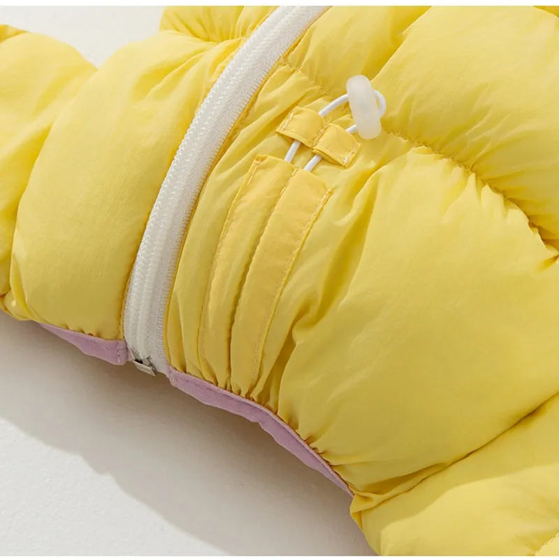 Macaron blue thickened cotton zipper pet jacket for small dogs and cats
