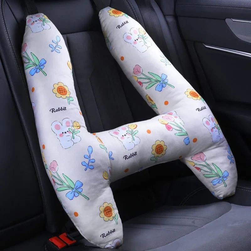 Car headrest neck pillow 55x70cm with printed pattern and pearl cotton filling