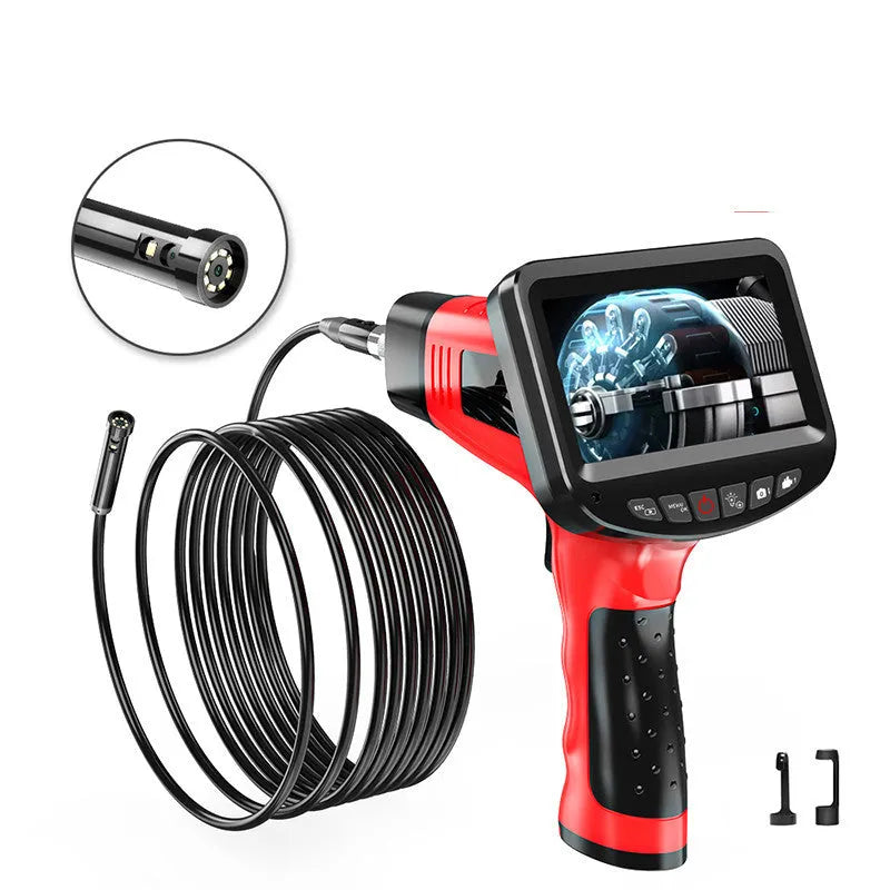 8.5mm dual-lens endoscope camera with hard wire and flexible snake pipeline cable options