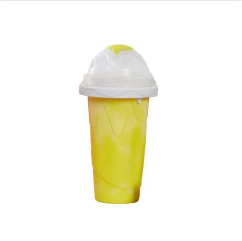 Blue quick refrigeration pinch cup with double-layer silicone construction for making slushies
