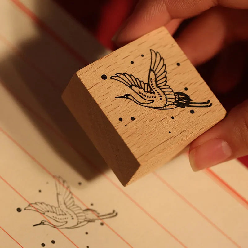 Mr. Paper wooden seal set with rubber stamp for DIY stationery printing projects