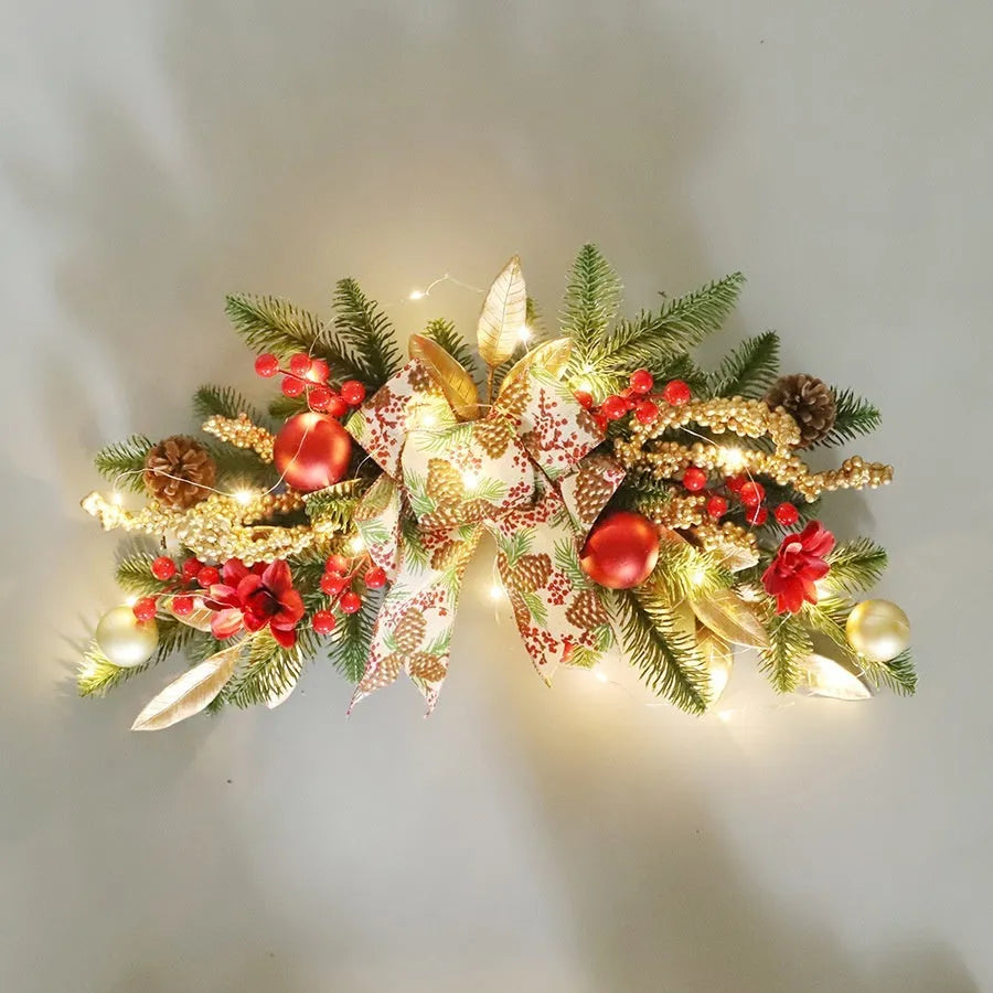 Christmas garland decoration in plastic with multiple hanging style options