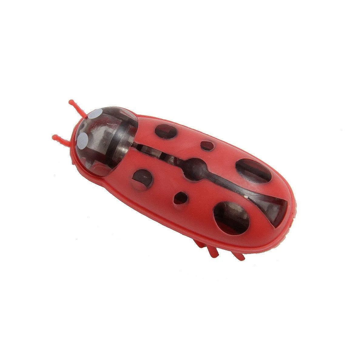 Electric toothbrush cat toy with colourful jumping worm attachment on a plastic base.