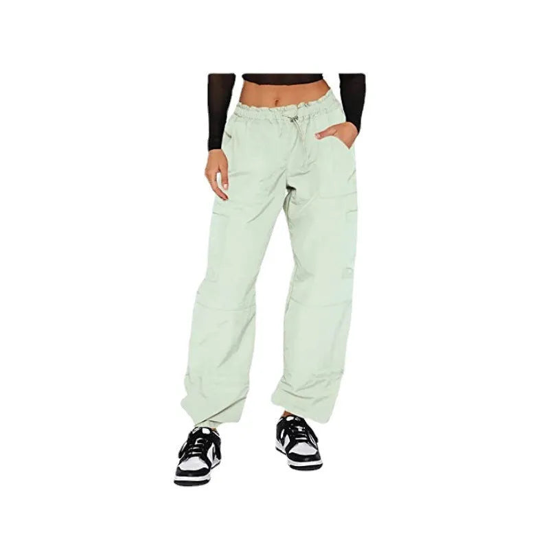 Men's loose fit straight leg cargo pants in grey with multiple pockets