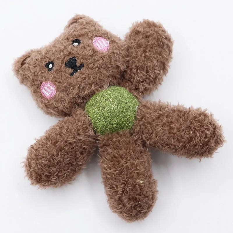 Edible catnip ball chewing toy for kittens in animal designs with cat grass filling
