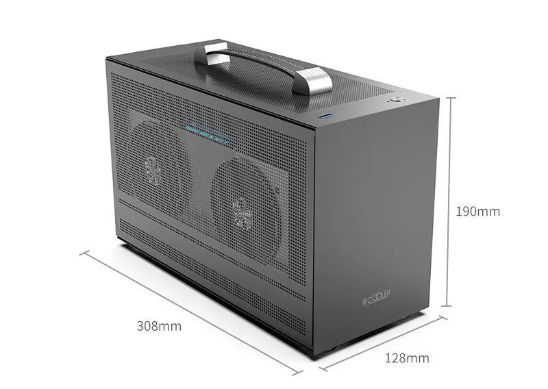 Hummingbird PRO Mini ITX desktop computer case in titanium gray and white colour options