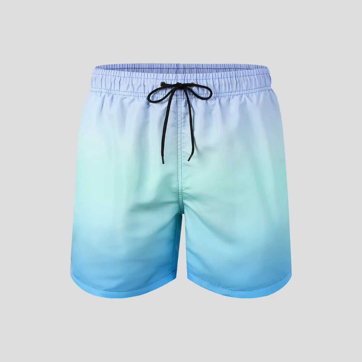 Men's gradient colour 3D printed sports shorts in mesh fabric with micro elasticity
